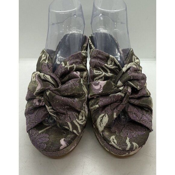 Rebecca Minkoff Jaden Platform Sandal 8.5 Jacquard Floral Slide Metallic Multi - Picture 2 of 7